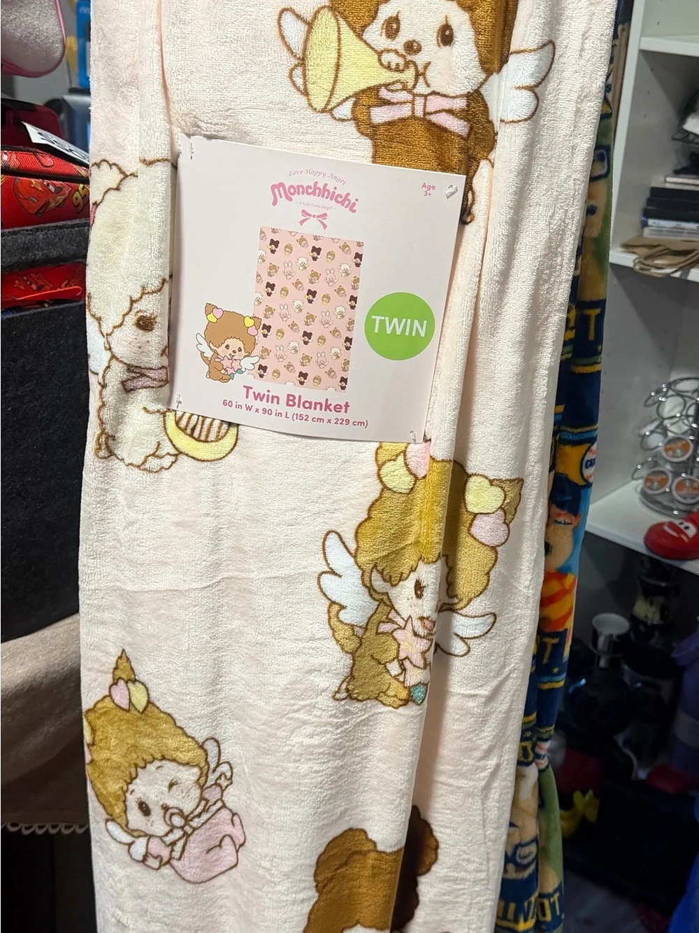 Monchichi NWT Angels Pink Kids Twin Blanket